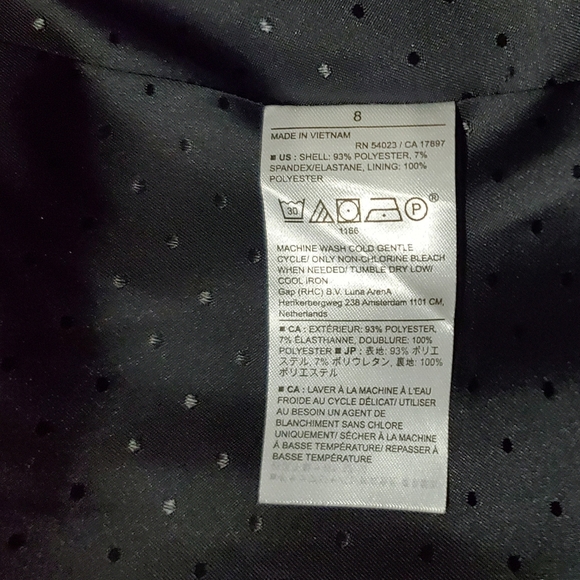 NWT Banana Republic Factory Black Sculpted Suit Blazer in Black Size 8 - Picture 7 of 7